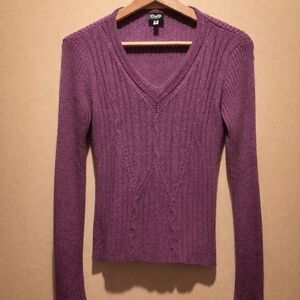Dolce & Gabbana Women's Plum V-Neck Sweater